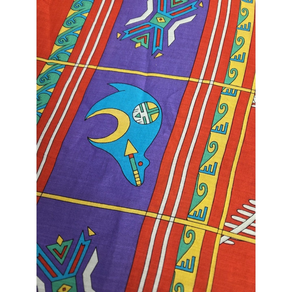 Ginnie Johansen Vintage Square Scarf Native American Southwest Wall Hanging - Picture 5 of 9